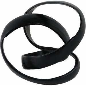 Metal Decorative Object Minimalist Shelves & Coffee Table Decor Aluminum Knot Sculpture Modern Home Decor for Office, Bedroom & Living Room 8" x 7", Black