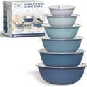 COOK WITH COLOR Stainless Steel Mixing Bowls Set - Nesting Bowls, 6 Pieces, Blue