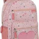 Trail maker 17 Kids Character School Backpacks Plush for Girls with Side Pockets, Padded Straps (Plush Starry Hearts)