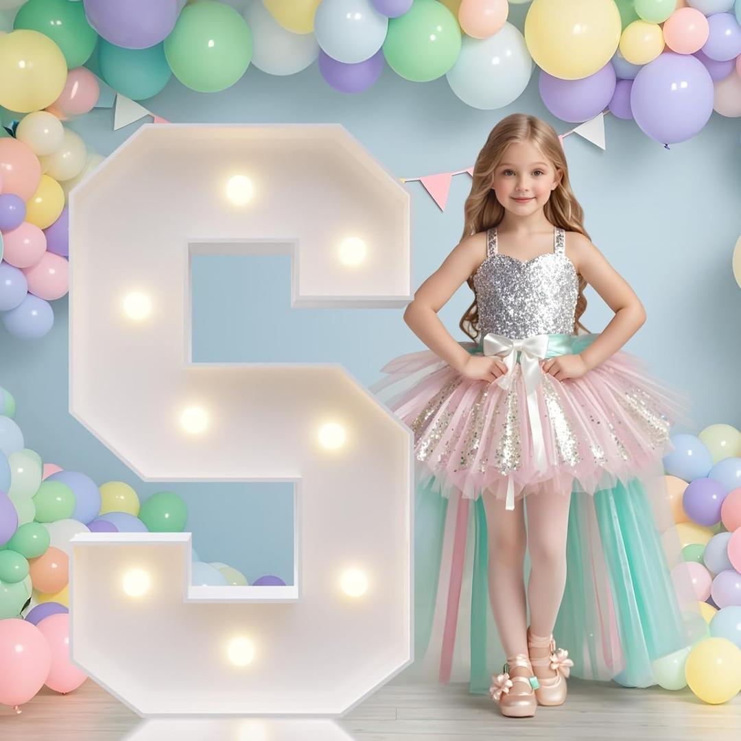 JoyMuse Marquee Letters 3 Feet Tall, Light Up Letters 3FT with Lights, Large Letters for Party, Letter S Light Up Letters for Graduation Proposal Wedding Birthday Homecoming Decorations