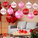 54 Pcs Valentine's Day Hanging Decorations Set Hanging Foil Swirls Decor Ball Ornament Ceiling Decorations for Valentines, Anniversary, Birthday Party Supplies(Red Pink White)