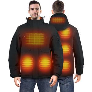 Heated Jackets for Men Women - Rechargeable Men's Soft Shell Winter Heating Jacket for Winter Outdoor Use (Medium, Black)