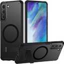TIANNIUKE Magnetic Case for Samsung Galaxy S21 FE 5G,Compatible with MagSafe, Adjustable Kickstand, Translucent Matte Anti-Fingerprint, Shockproof Protective Phone Case for Galaxy S21 FE Case