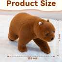 Stuffed Animal Brown Bear 15.5 Inch Soft Realistic Walking Plush Bear, Cuddly Plush Bear for Kids and Adults, Durable Washable Wildlife Decor Gift for Christmas, Valentines Day, Childrens Day
