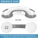 Shower Handle 2 Packs Grab Bars for Bathtubs & Showers, 12 inch Grab Bars for Bathroom with Strong Hold Suction Cup, Balance Bar Safety Hand Rail for Injury, Senior, Elderly Grey