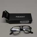 PORADAY Blue Light Blocking Glasses for Women Men 70s Retro Square Aviator Eyeglasses Rectangle Computer Eyewear