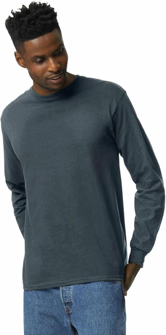 Gildan Adult Ultra Cotton Long Sleeve T-Shirt, Style G2400, Multipack (Large)