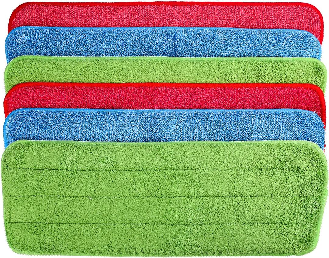 6 Pieces Microfiber Cleaning Pads Reveal Mop 16 to 18 inch Fit for Most Spray Mops and Reveal Mops Washable (16.5 x 5.5 inch)