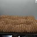 KSIIA Washable Dog Bed Deluxe Plush Dog Crate Beds Comfy Kennel Pad Anti-Slip Pet Sleeping Mat for Large, Jumbo, Medium, Small Dogs Breeds, 41" x 27", Brown