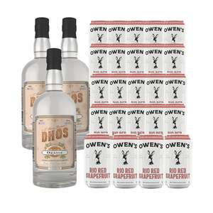Dhōs Handcrafted Non-Alcoholic Orange 750 ML Bottles w Pack Owen’s Mixers Rio Red Grapefruit 8.2 OZ Cans - Keto-Friendly, Zero Sugar, Zero Calories, Zero Proof - Perfect for Mocktails - Made in USA