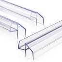 Delamu 3Pack 3/8" x 36" Shower Door Bottom Seal, Clear Shower Door Sweep Strip, Frameless Glass Door Seal Strip for 3/8'' (10mm) Thick Doors Shower 36in Long