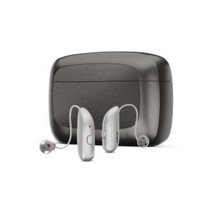 Select 300 OTC Hearing Aids, Audiology Team Care Included, Bluetooth Streaming for Calls, Music, Media for iOS & Android, Nearly Invisible & Comfortable, Noise Reduction - Silver