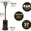 Amazon Basics 46,000 BTU Portable Outdoor Propane Patio Heater with Wheels, Commercial & Residential, Easy to Use, with Water Tank, Havana Bronze, 32.1 x 32.1 x 91.3 inches
