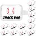 12-Pack Baseball Snack Bags with Handles, Clear PVC Waterproof Reusable Zipper Pouches, Stand-Up Treat Goody Bags for Sports Team Practice Game Day Party Favors, Gifts for Coaches Players Fans, Tailgate Essentials