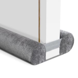 BKSAI Door Draft Stopper for Bottom of Door, Under Door Gap Filler/Seal for Big Gap, No Folding Required, Flexible Installation Door Sweep soundproofing Strip for Home & Apartment, 32-36in, Grey