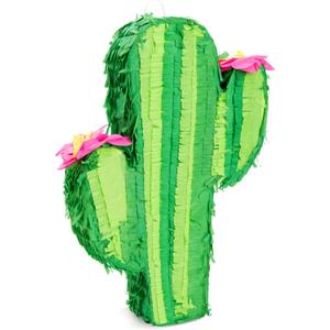 Juvale Cactus Pinata for Taco Party Decorations & Adult Party Decorations - Durable Corrugated Paper with Easy Top-Fill Opening - 16.5 x 11.5 x 3 In, Green