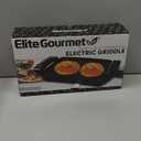 Elite Gourmet EGR-2722B Electric 10.5" x 8.5" Griddle, Cool-touch Handles Non-Stick Surface, Removable/Adjustable Thermostat, Skid Free-Rubber Feet, Black
