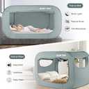 Bed Canopy Bed Tent Dream Tents Privacy Twin Size Sleeping Tents Indoor Pop Up Portable Frame Curtain Breathable with Mosquito Mesh Window for Kids and Adult(Mattress Not Included) Light Gray