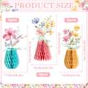 SUNBEAUTY 9PCS Spring Wildflower Party Decorations Wild Flowers Honeycomb Centerpieces for Tables Wildflower Birthday Spring Flower Theme Party Decorations for Garden Baby Shower, Easter, Mothers Day