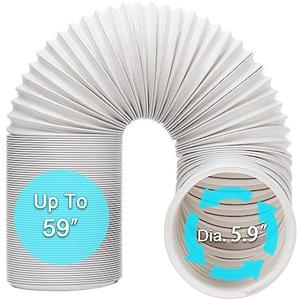 BEWAVE Portable Air Conditioner Hose, Portable Exhaust Vent Hose with 5.9 Inch Diameter, Universal Replacement AC Vent Hose Length up to 59"