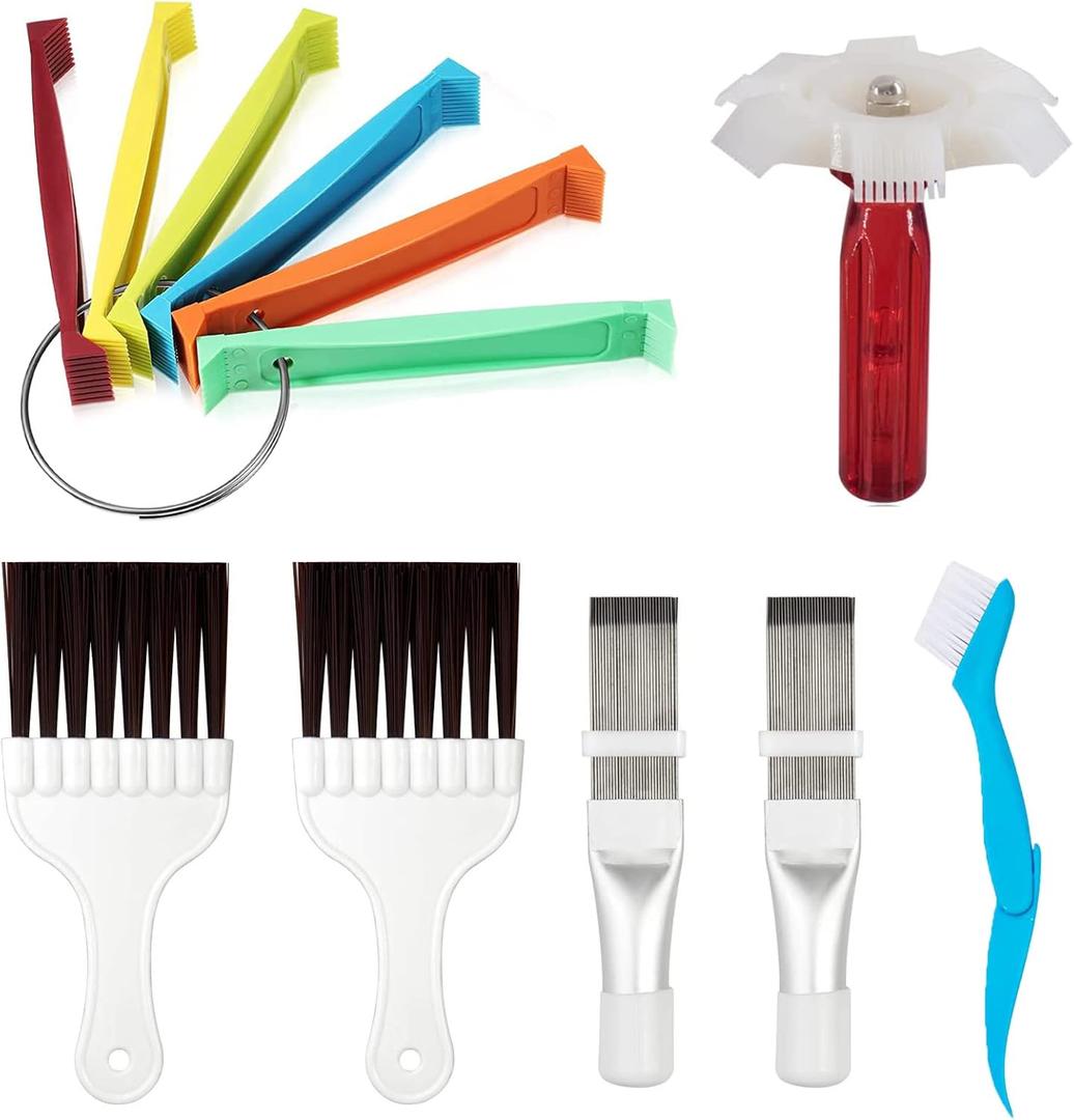 Yishem 7 Pcs Air Conditioner Fin Cleaner Set Air Conditioner Condenser Fin Comb Straightener Comb Fin Cleaning Brush Refrigerator Coil Cleaning Whisk Brush Metal Fin Evaporator Radiator Repair Tool
