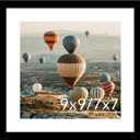 9x9 Picture Frame with Mat, Display 7x7 with Mat or 9 x 9 without Mat, Wood Square 9 by 9 Photo Frames for Wall Hanging or Tabletop, 1 Pack, Black