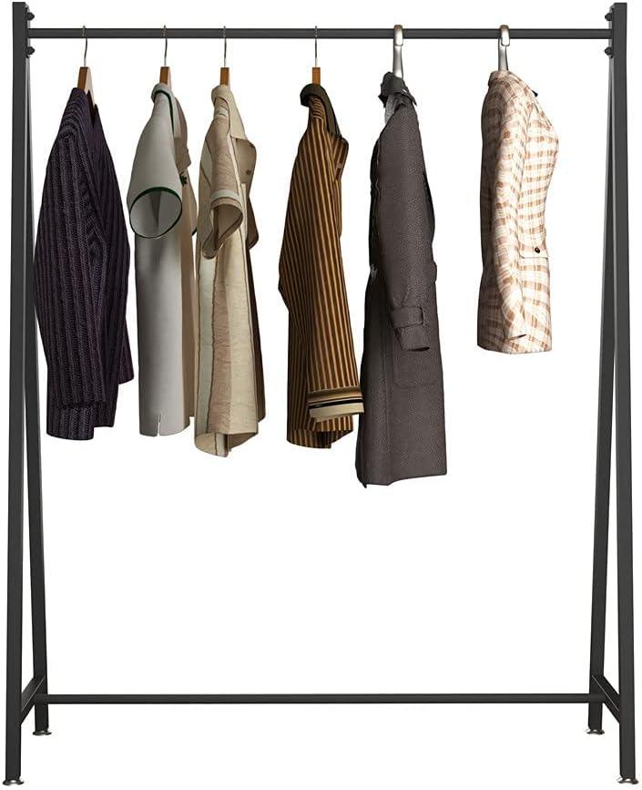 DR.IRON Black Metal Clothing Rack, Industrial Clothes Rack with Top Rod Heavy Duty Clothing Rack for Hanging Clothes for Home Bedroom,Clothing Store, Laundry Room