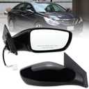 Right Passenger Side Mirror Compatible With 2011 2012 2013 2014 Hyundai Sonata With Manual Folding Power Glass Black Replace#876203Q000(3Pins)