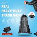Ultra Strong 15 Gallon Drawstring Trash Bags (102 Count) Large Heavy Duty Thicken Plastic Tall Kitchen Garbage Bags Black for Kitchen Office Lawn Yard