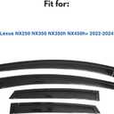 IG Window Visors Fit for 2022-2026 Lexus NX250 NX350 NX350h NX450h+, Out-Channel Rain Guards Vent Wind Deflectors 4PC, Car Accessories for 22-26 Lexus NX Series