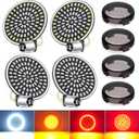 Amazicha 2inch LED Turn Signals, 1156 1157 Front Rear 81LEDs Turn Signals with 4 Smoked Covers Fit for Harley Touring Street Glide Electra Glide Road Glide Road King Dyna Sportster Softail 1986-2024