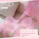 Newwiee 15 Yard Iridescent Ribbon Ruffle Trim Pleated Chiffon Organza Fabric Chiffon Ribbon Lace Fabric Trim for Wedding Sewing Dress Lanter Skirt Bag Decor Jellyfish Hat Costume Craft(Pink)