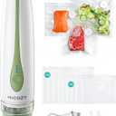 HiCOZY Vacuum Sealer for Food with Visible Water Tank, Powerful Compact Handheld Vacuum Sealer Machine with LED Battery Display, 30 BPA-Free and Reusable Bags, Green