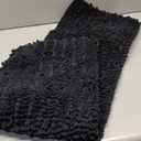 Arotive Luxury Chenille Bathroom Rug Mat, Extra Soft Thick Absorbent Shaggy Bath Rugs, Non-Slip Machine Wash Dry, Plush Bath Mats for Bathroom, Shower and Tub, 40x24, Black, Rectangular