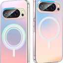 for Google Pixel 9 Pro XL Case Holographic Iridescent [Compatible with Magsafe] Rainbow Unique and Aesthetic Phone Cover for Girls and Women Protective Case for Pixel 9 Pro XL Cover (Irisierend)