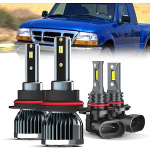 For 1998-2011 Ford Ranger light Bulbs, 9007 High Low Beam 9145 Fog Light Combo, 4PCS