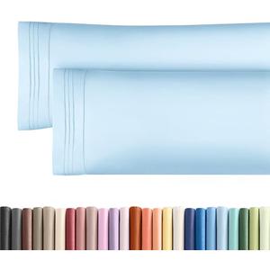 Body Pillowcases Set of 2-20x54 Long Body Pillow Case - Soft Body Pillow Cover for Sleeping & Side Sleepers - Comfy, Breathable & Wrinkle Free - Machine Washable w/Envelope Enclosure (Light Blue)