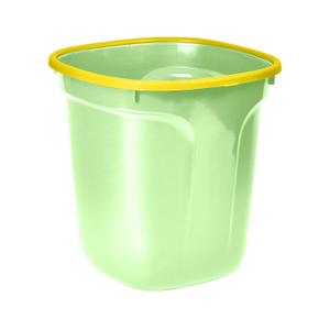 Square Trash Can - Compact Wastebin for Bathroom, Kitchen, Office, Home Use - Green - 1.8 Gallon