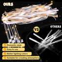 100 Pcs Wedding Wands Ribbon Streamers with 3 Colorful Flashing Modes, Light up LED Silk Fairy Wands, Glow Lace Stick with Bells for Wedding Reception, Graduation, New Year, Birthday Party (Champagne)