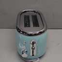 Mueller Retro Toaster 2 Slice with 7 Browning Levels and 3 Functions: Reheat, Defrost & Cancel, Stainless Steel Features, Removable Crumb Tray, Under Base Cord Storage, Turquoise