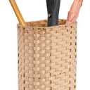 PEMAR Wicker Umbrella Holder, Hand Woven Umbrella Stand Basket Decorative Cane Holder Rack for Home, Entryway Multipurpose Narrow Tall Basket (Natural)