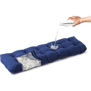 Bench Cushion for Outdoor Furniture, 48x18x5 Inch, Waterproof Outdoor Bench Cushion, Tufted Bench Seat Cushion, Fade-Resistant Bench Pillow, Patio Bench Pad for Outdoor/Indoor Chair, Navy Blue