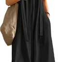 YESNO Casual Wide Leg Jumpsuits for Women Boho Floral Pleated Overalls S P0D Solid Black, Size: Small