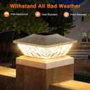 4 Pack Solar Post Cap Lights, 2 Mode Bright Solar Post Lights Outdoor Waterproof, Outdoor Post Lights Solar Powered Deck Lights for 4x4 4.5x4.5 5x5 Posts in Garden Decor