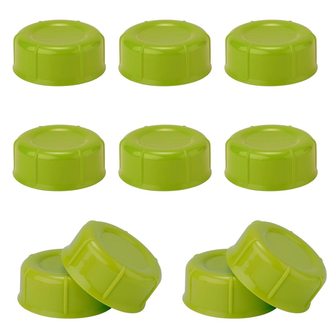 10pcs Narrow Baby Bottle Caps for Dr Brown & Medela Bottles, BPA Free Travel and Storage Baby Bottle Lids Replacement Parts with Sealing Gasket for Ameda Baby Bottles Accessory (Green)
