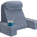 AS AWESLING 19 INCH Reading Pillow for Adults, Back Pillow for Bed Sitting Up, Backrest Pillow for Sitting in Bed, Detachable Arms with Built-in Cup & Phone Caddy (Gray, 19 INCH)