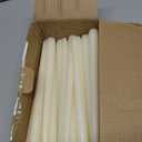 Flamecan Ivory Taper Candles, Set of 20 Unscented and Smokeless 10 Inch Taper Candles Long Burning, Paraffin Wax with Cotton Wicks for Burning Approximately 7-8 Hours Time