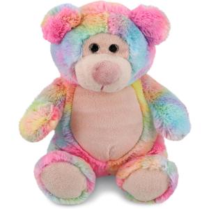 DolliBu Rainbow Bear Stuffed Animal Soft Huggable Teddy Bear Stuffed Toy, Adorable Playtime Wildlife Plush Toy, Cute Cuddle Gifts for Kids and Adults 9 Inch