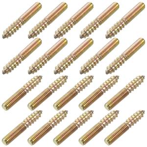 uxcell M4 Hanger Bolts Length 1"(25mm) Double Headed Bolts Self-Tapping Screw 4mm Wood Joint Furniture Legs 20pcs