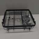 Small Expandable Over The Sink Dish Drainer Drying Rack In Stainless Steel Metal For Kitchen, Counter Space Saving Compact Above Plate Dryer Strainer, Adjustable Hanging Inside Sink Wire Drain Holder (Black)